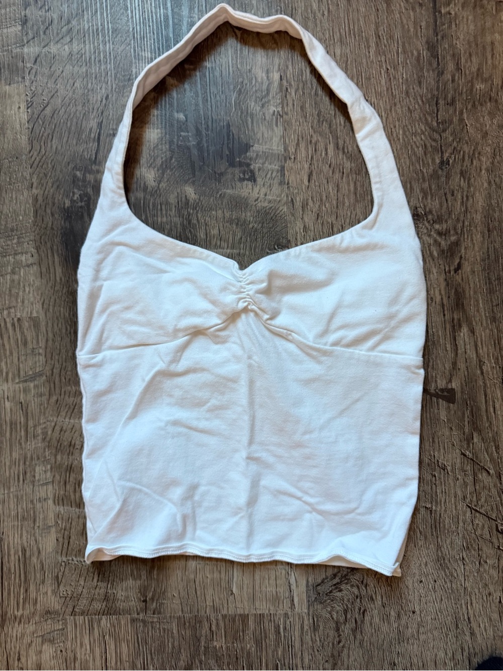 Urban Outfitters White Halter Ruched-Front Camisole
